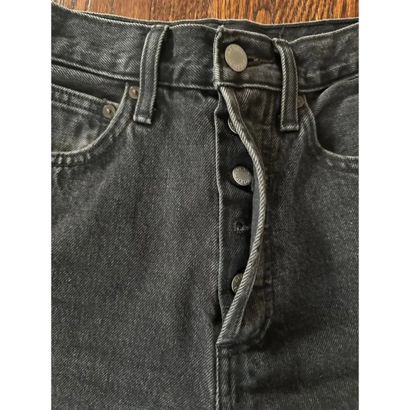 Women's Denim Forum Black The Farrah High Rise Wide Leg Jeans Size 24 - Picture 4 of 12